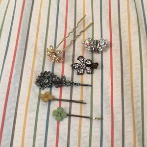 Assorted crystal hair clips